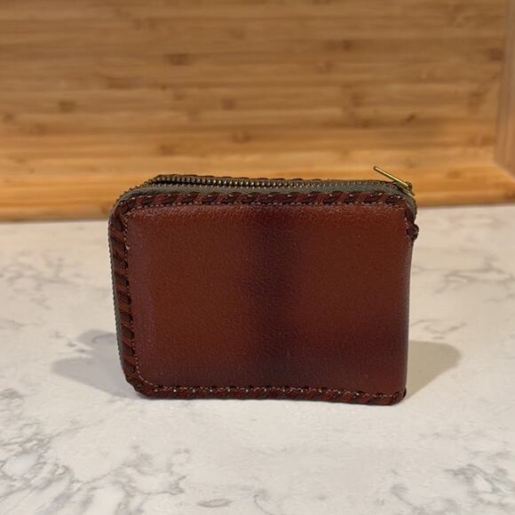 Vintage Zippered Wallet with Studded Saddle Design unisex western NFR horse - Picture 2 of 7